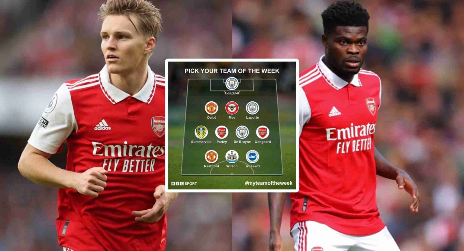 Thomas Partey and Odegaard named in BBC's Team Of The Weak