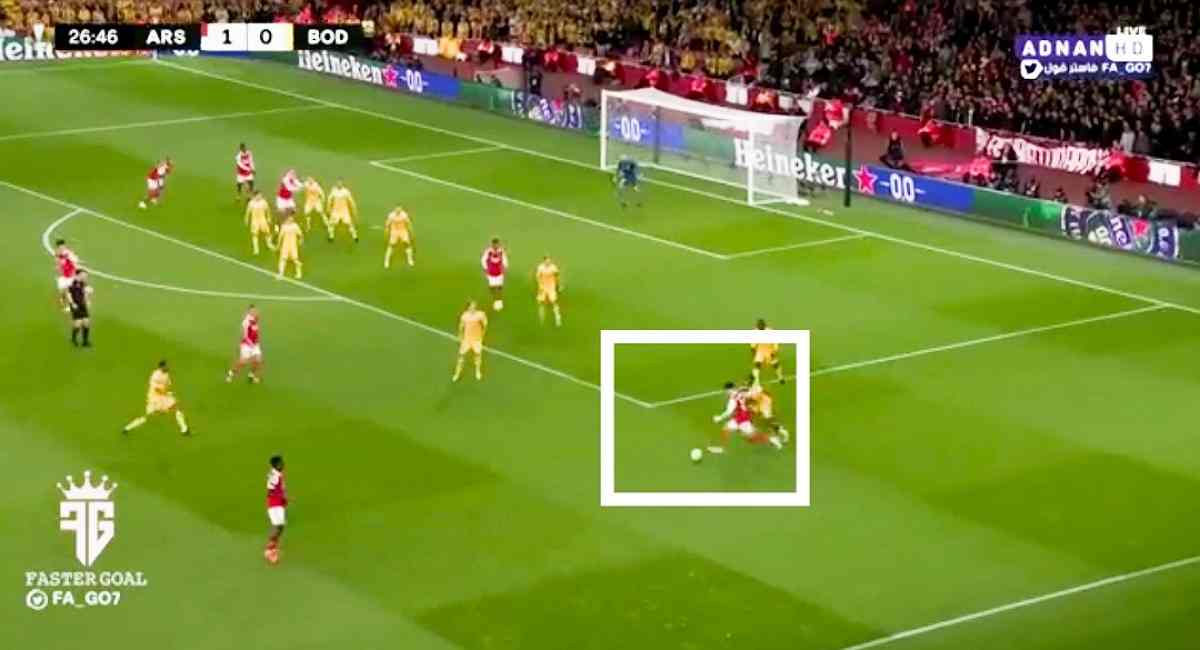 Watch: Fabio Vieira gives a 'Cazorla-like pass' to Holding to make it 2-0 against Bodo/Glimt