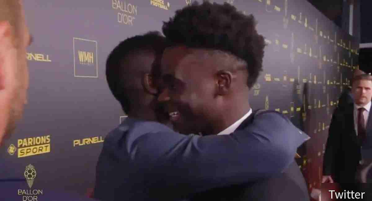 Watch: Moment Sadio Mane and Saka shared a warm embrace at the 2022 Ballon d'Or ceremony
