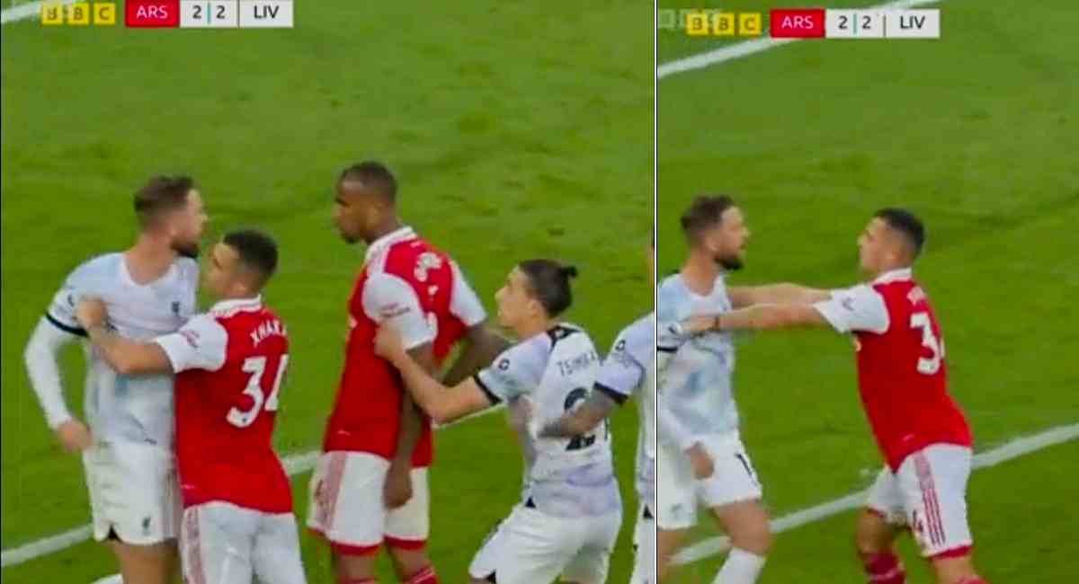 Watch: Xhaka defends Gabriel Magalhaes after he got in a 'fight' with Henderson