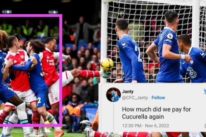 'Send him back to Brighton': Chelsea fans slam Cucurella for simply standing and hugging Xhaka when he could've prevented Arsenal from scoring