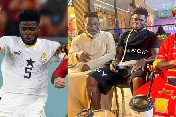 Arsenal and Ghana midfielder receives parental support ahead of the Blackstars' match against South Korea on November 27, 2022.