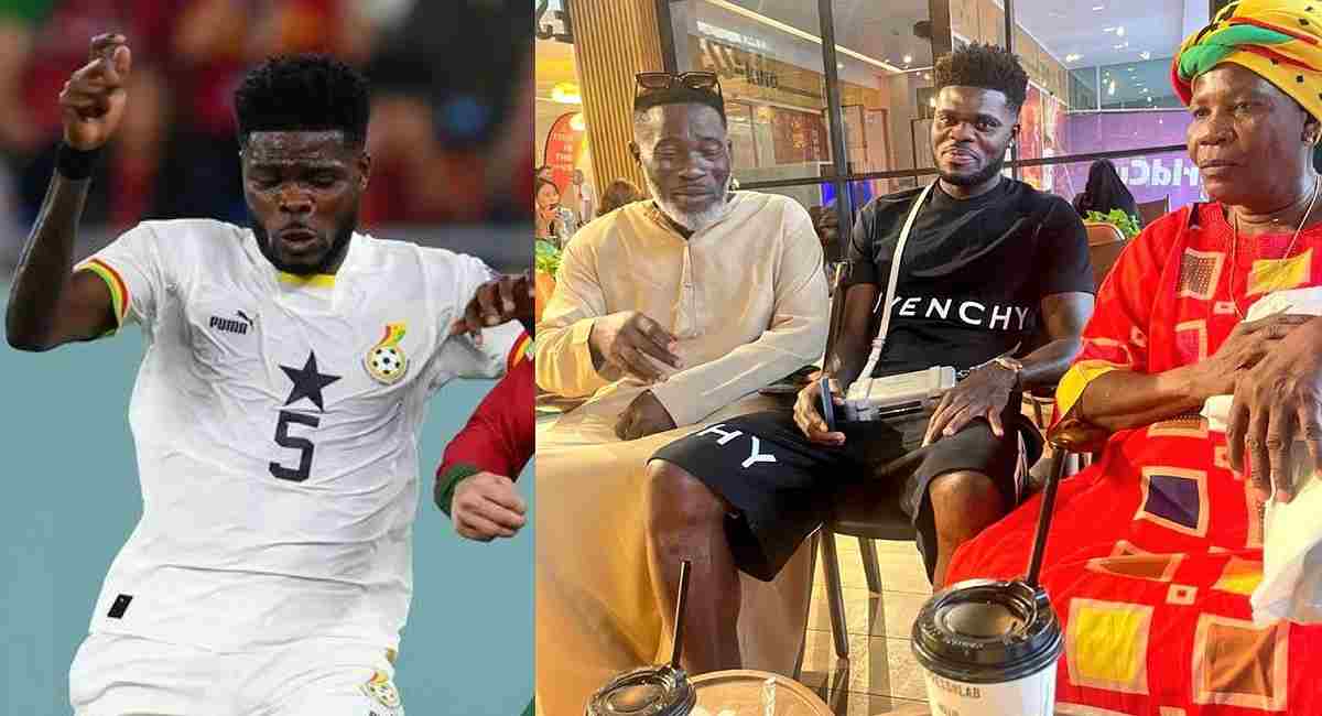 Arsenal and Ghana midfielder receives parental support ahead of the Blackstars' match against South Korea on November 27, 2022.