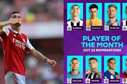 Granit Xhaka nominated for Premier League player of the month