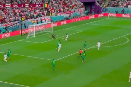 Watch: Bukayo Saka scores his third goal in three World Cup games with a delightful chip over Mendy