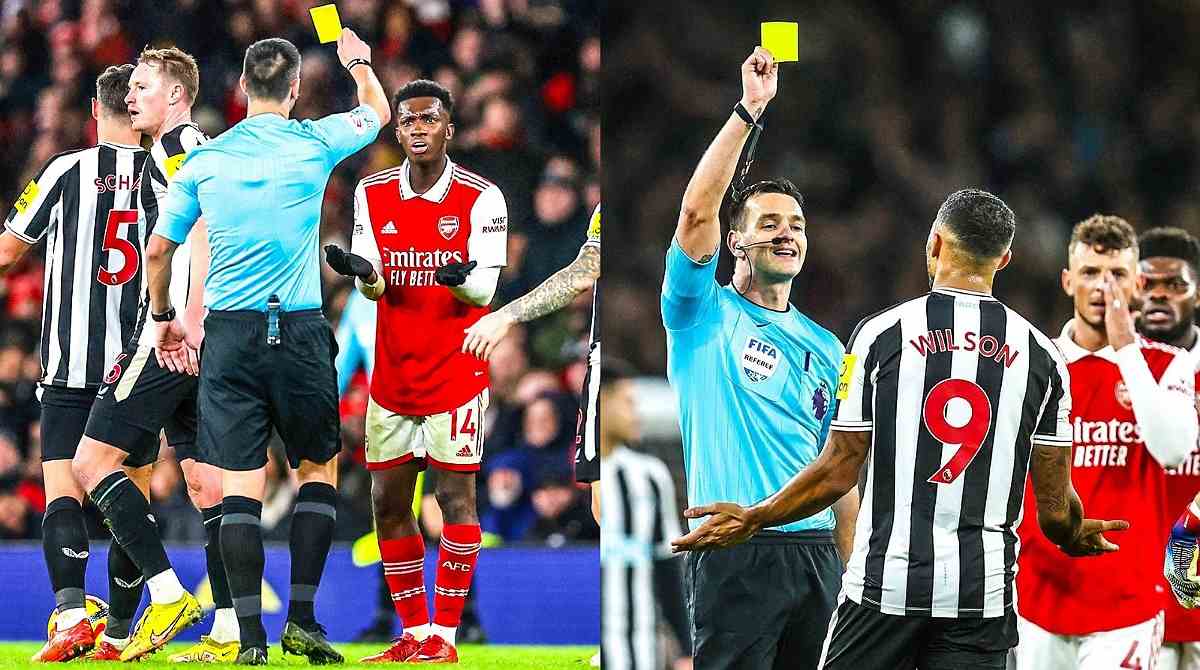 Arsenal-Newcastle encounter recorded the most yellow cards in the first half of any match this season