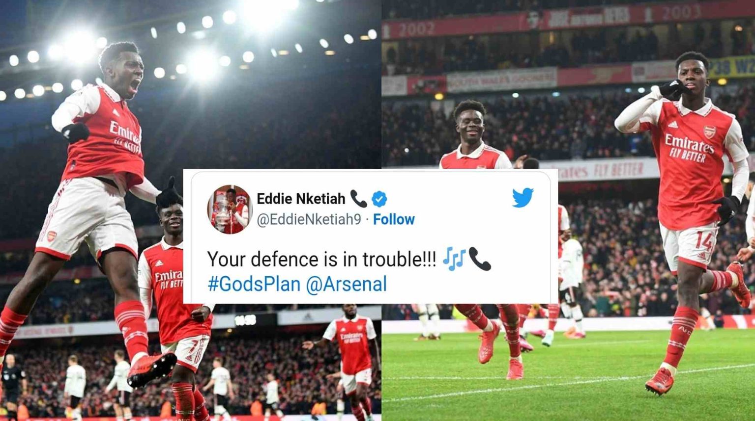 'Your defense is in trouble': Eddie Nketia mocks Manchester United after scoring late minute winner