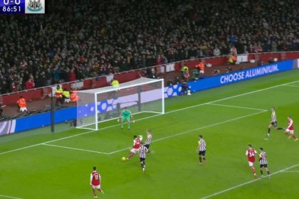 Watch: Eddie Nketia was so close to winning it for Arsenal in the dying minutes against Newcastle United