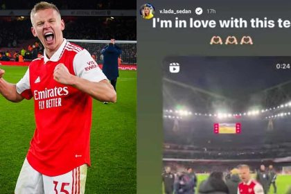 'I'm in love with this team': Zinchenko's wife shares her excitement on Instagram following Arsenal's victory Man Utd
