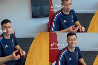 Watch: Martinelli joyfully catches a pen in the air as he signs new contract with Arsenal