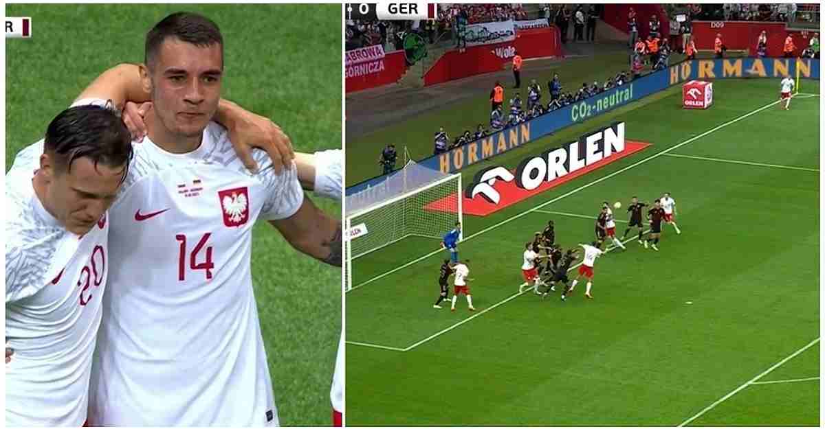 Watch: Jakub Kiwior Scores a lovely headed goal to win it for Poland against Germany