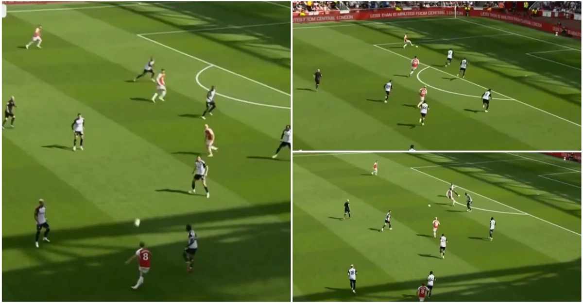 Watch: Odegaard absolutely filthy 'laser pass' to find Martinelli against Fulham