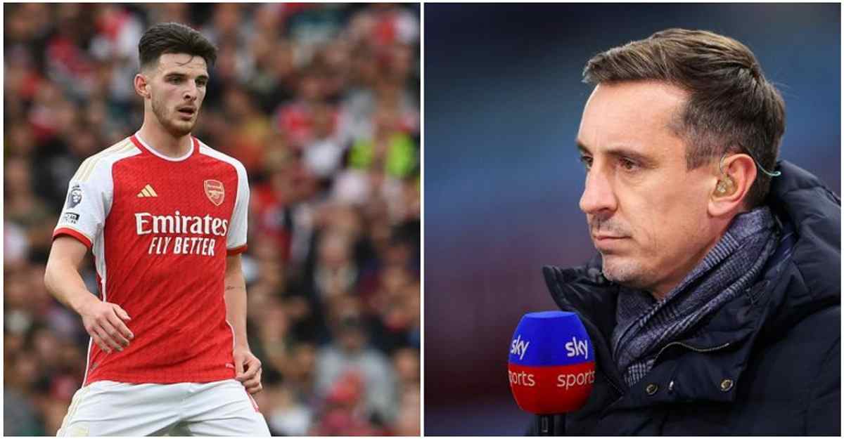 "Rice is a monster": Gary Neville claims Arsenal would have defeated Spurs had Declan Rice played the full 90 mins