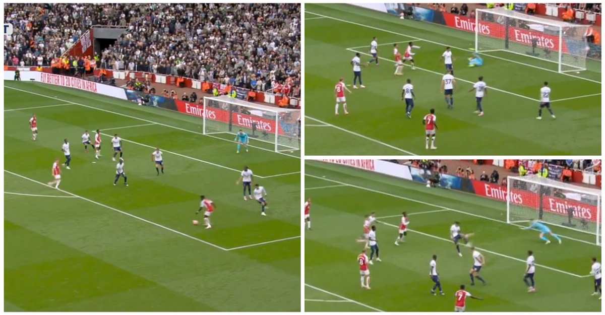 Watch: Bukayo Saka brilliant strike deflects off Romero to give Arsenal a 1-0 lead over Tottenham