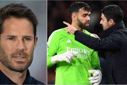 'Complicated a situation that he really didn’t need to’: Ex Spurs player Jamie Redknapp 'blasts' Arteta insisting he's to be blamed for Raya mistakes in goal