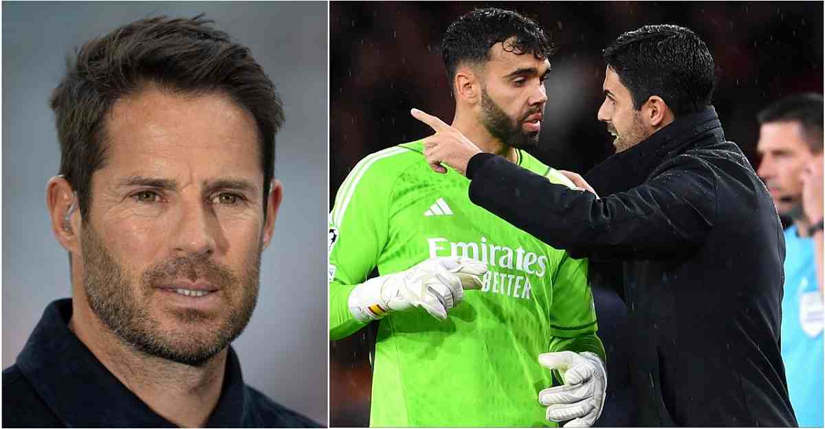 'Complicated a situation that he really didn’t need to’: Ex Spurs player Jamie Redknapp 'blasts' Arteta insisting he's to be blamed for Raya mistakes in goal