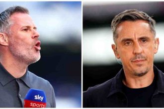 'Far more likely to win the league this season': Gary Neville disagrees with Carragher insisting Arsenal can win the league this season