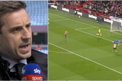 'Keepers eating each other': Gary Neville blames Arteta for Aaron Ramsdale's near costly mistake against Brentford
