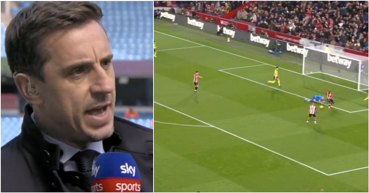 'Keepers eating each other': Gary Neville blames Arteta for Aaron Ramsdale's near costly mistake against Brentford