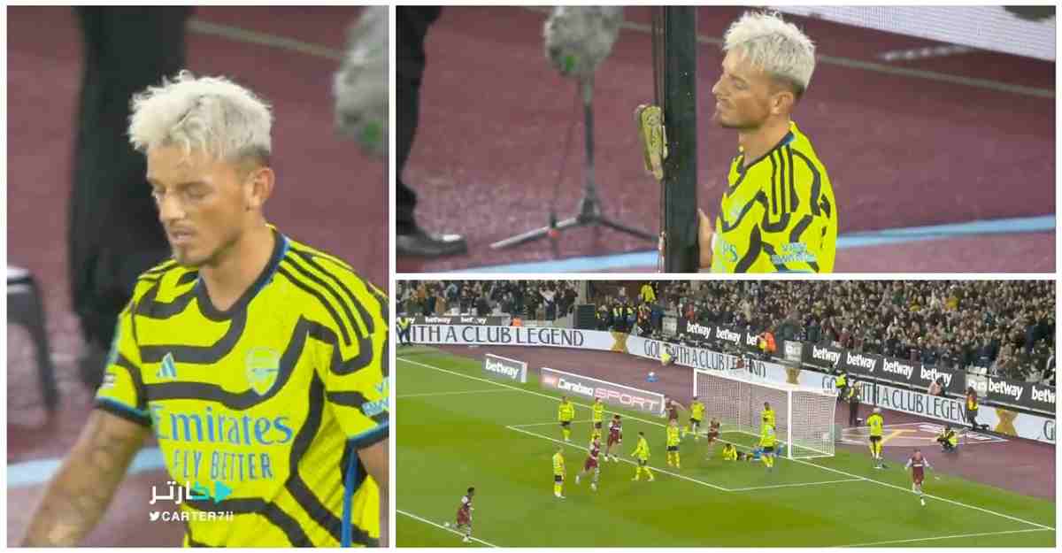 Watch: A Ben White own goal sees West Ham take a 1-0 lead against Arsenal in the league cup